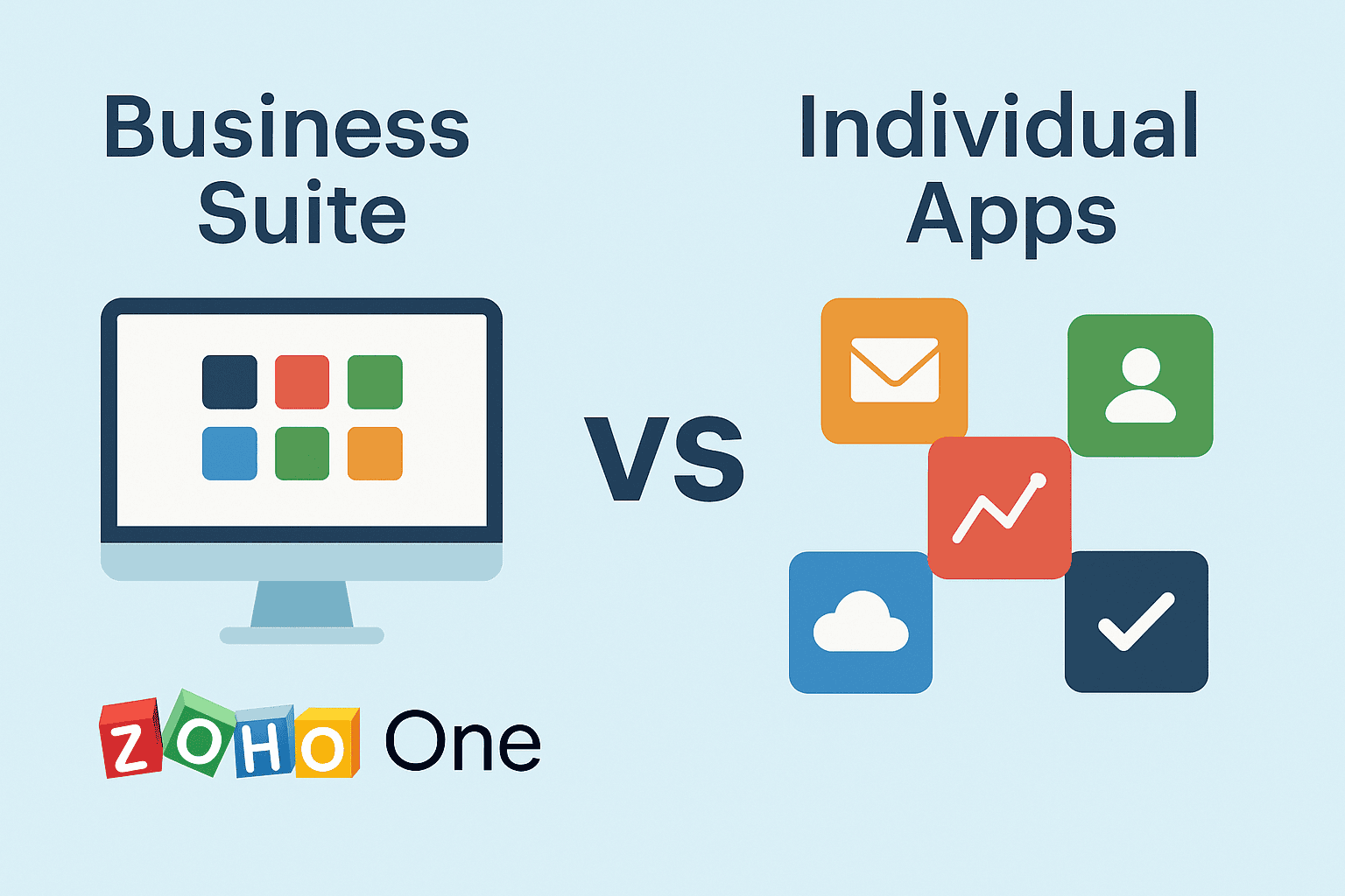 Business Suite vs. Individual Apps: Why Zoho One is the Smarter Choice for Growing Companies.